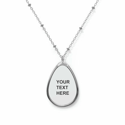 Personalized Oval Necklace, Custom Jewelry, With Your Own Text