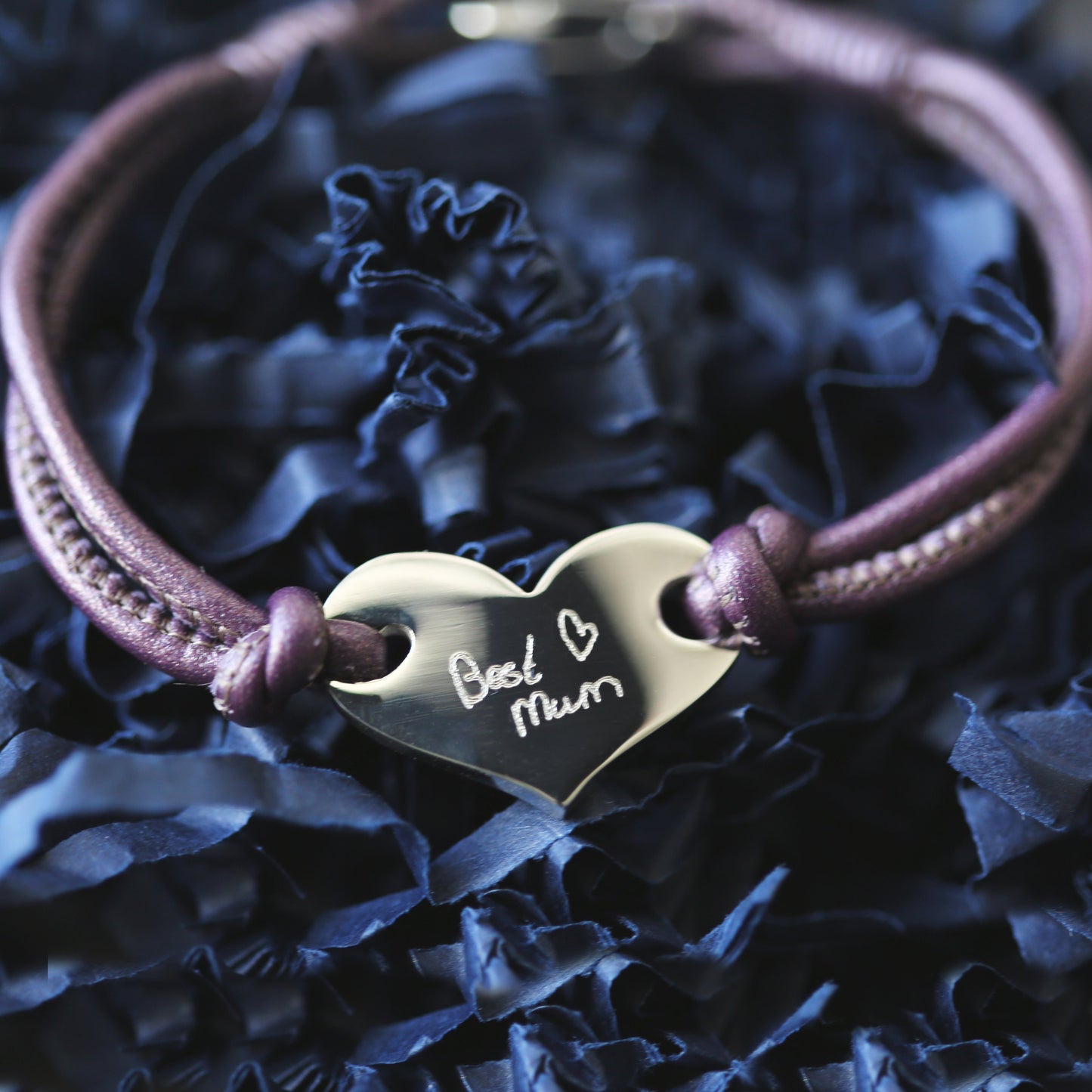 Handwriting Hearts Forever Bracelet Berry