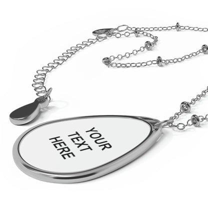 Personalized Oval Necklace, Custom Jewelry, With Your Own Text