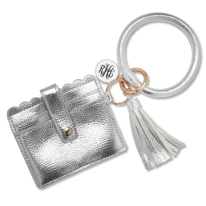 Personalized Large Keychain Ring with Wallet