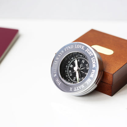 Own Handwriting Compass Personalised with Timber Box