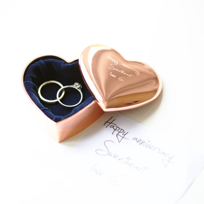 Rose Gold Heart Keepsake With Own Handwriting