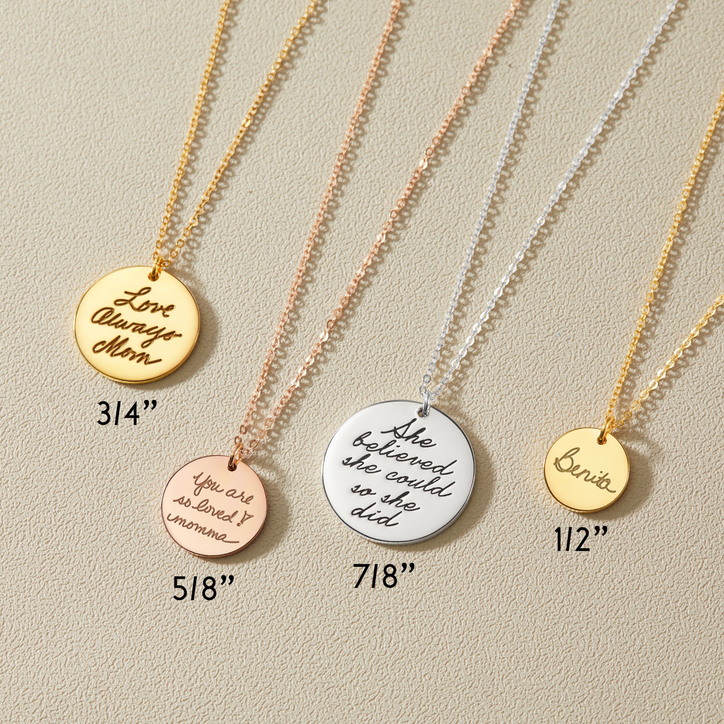 Actual Handwriting Necklace Personalized Memorial Jewelry