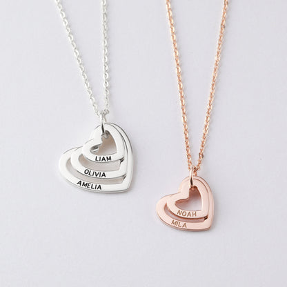 Grandma/Mom Heart Necklace, Personalized Grandma/mom Jewelry, Nana Necklace