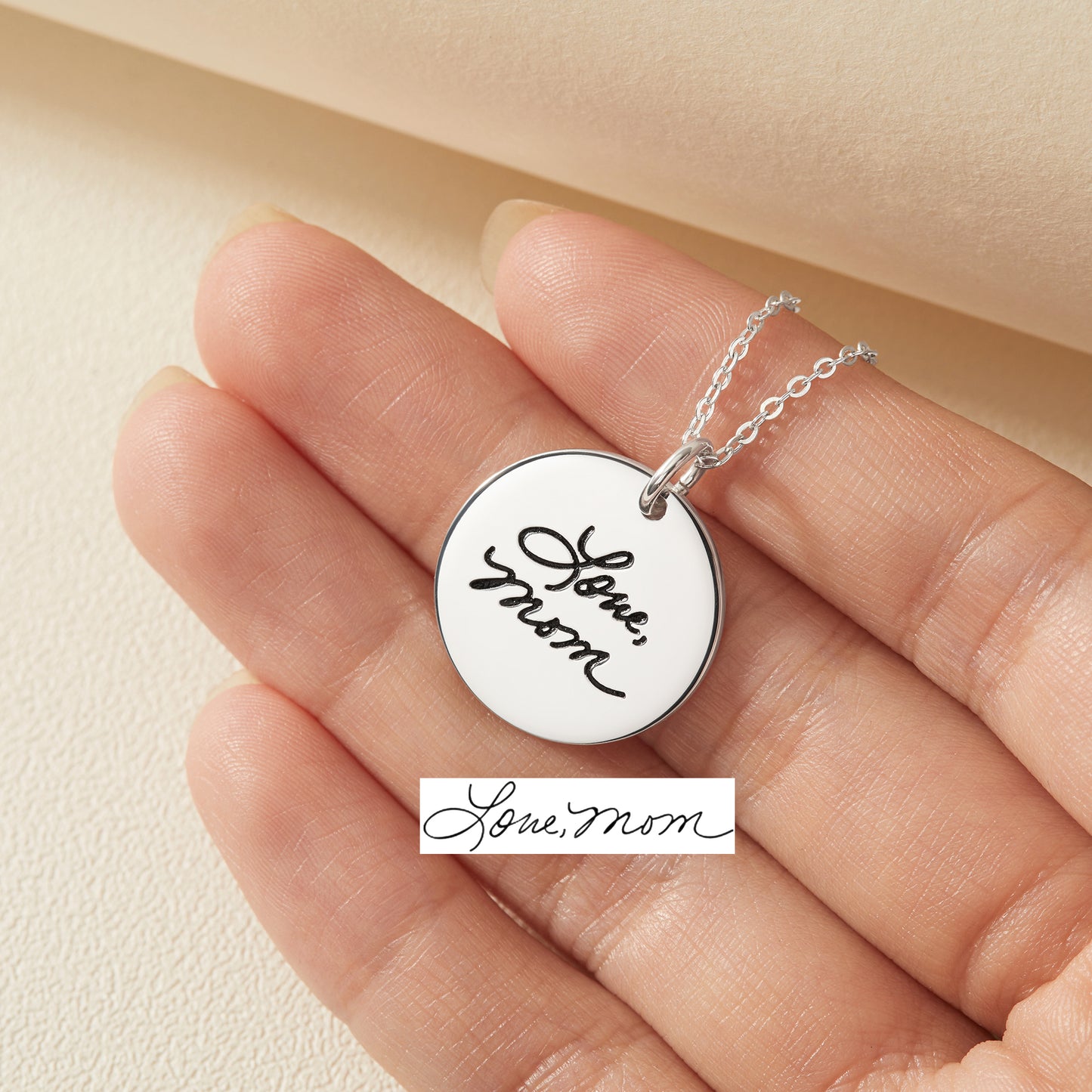 Actual Handwriting Necklace Personalized Memorial Jewelry