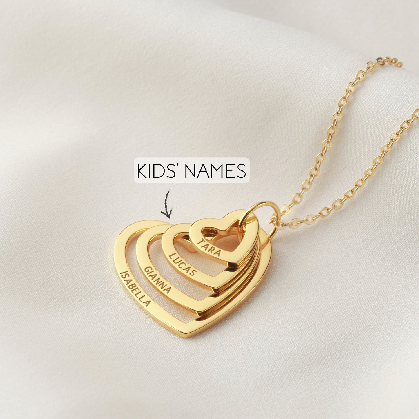 Grandma/Mom Heart Necklace, Personalized Grandma/mom Jewelry, Nana Necklace