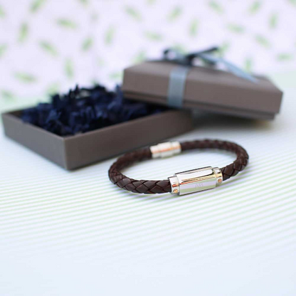 Personalized Twisted Leather Bracelet