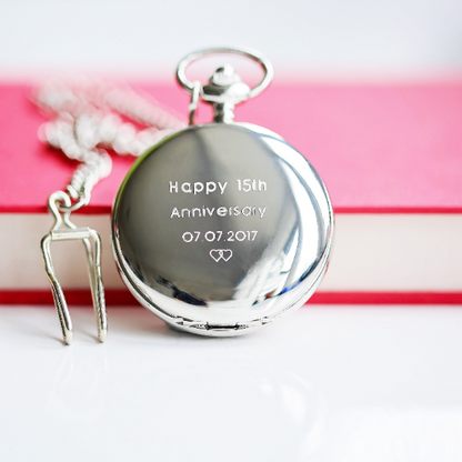 Personalized Roman Skeleton Pocket Watch