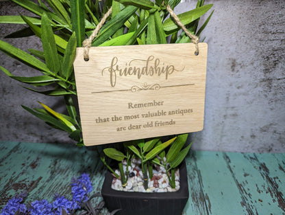 Wooden Friendship Sign, Personalized Wooden Hanging Sign, Best Friend