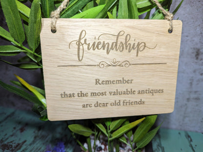 Wooden Friendship Sign, Personalized Wooden Hanging Sign, Best Friend