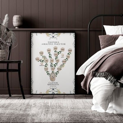 Family tree on the wall | Personalised wall art print