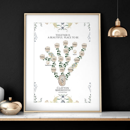 Family tree on the wall | Personalised wall art print