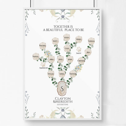 Family tree on the wall | Personalised wall art print