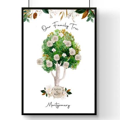 Wall art family tree| Personalised wall art print