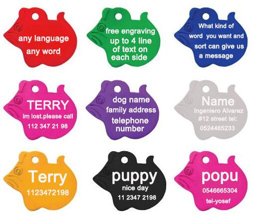 Personalised engraving text on pet id tags dog cat accessories Mouse