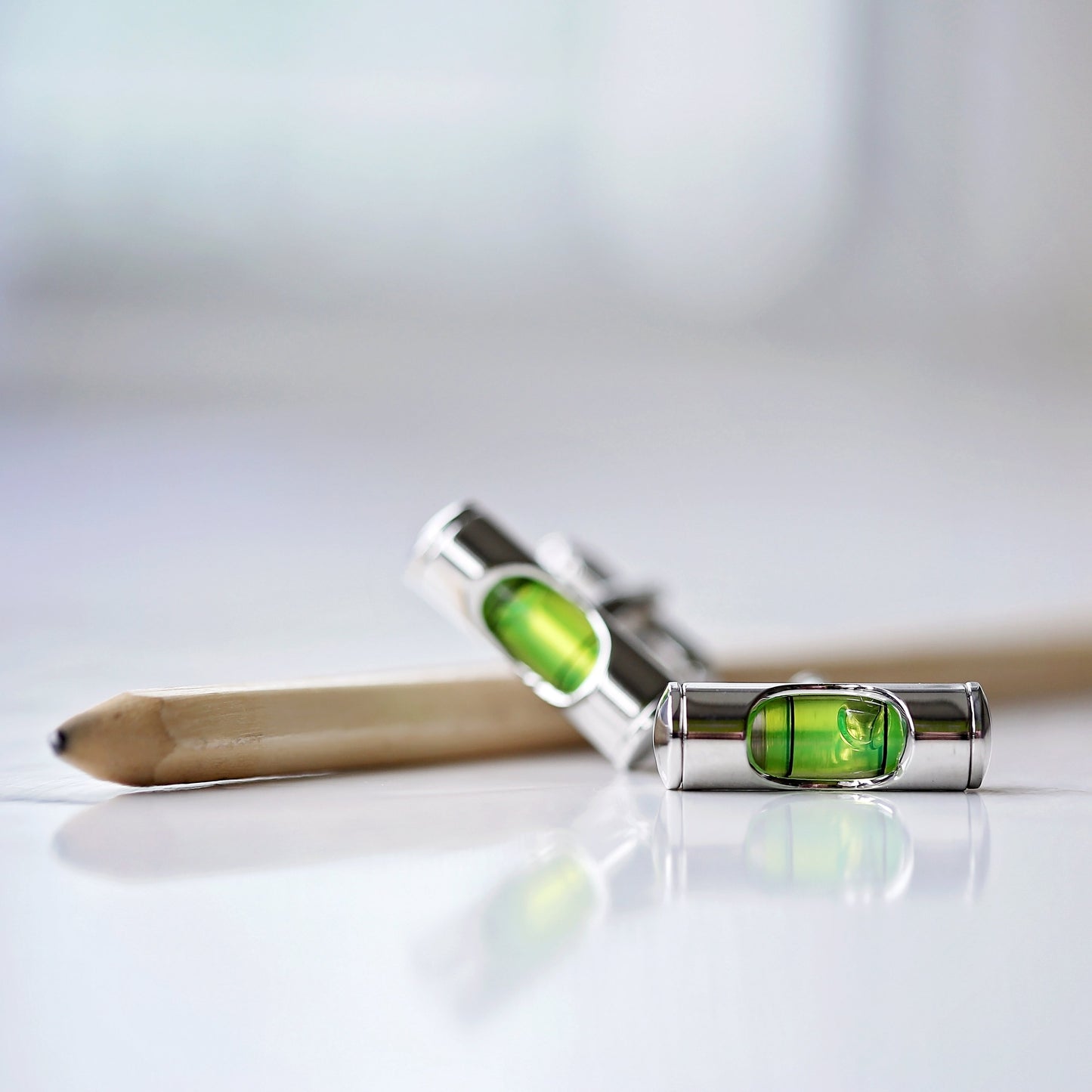 Spirit Level Cufflinks + Engraved Box