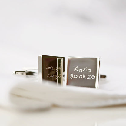 Engraved Own Actual Handwriting Cufflinks